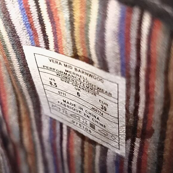 Merrell Vera Boots Size 8.5 Mid Barnwood Brown Leather Womens Calf - Picture 10 of 13